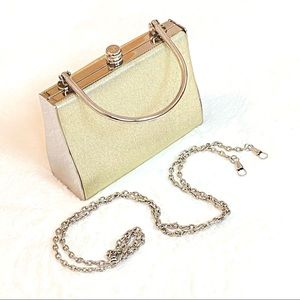 Vintage Metallic Silver & Golden Sling Chain 6”X 4” Mini Box Purse Bag NWOT ‘90s